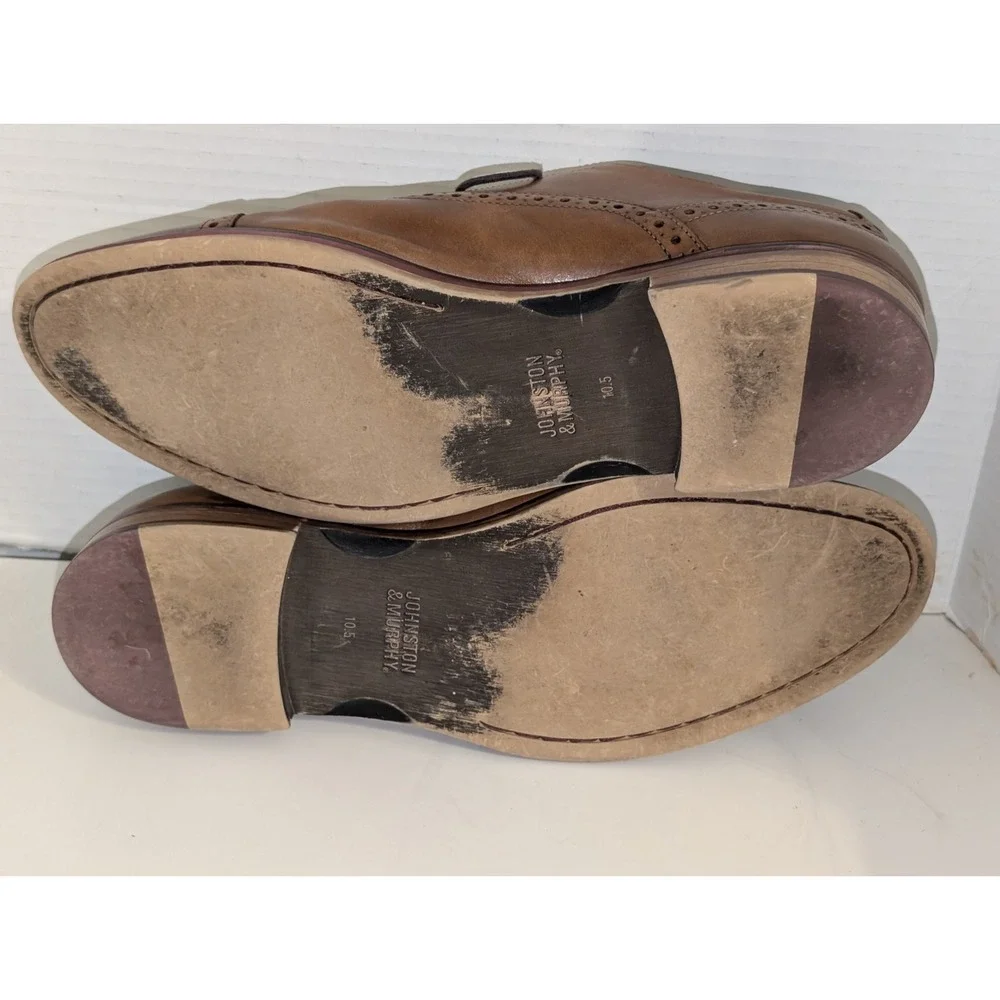 Johnston & Murphy Men's 10.5 Brown‎ Cap Toe Oxford Dress Shoes 20-8682 Leather